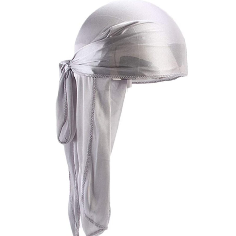 Grey Silk Accent Durag for Men